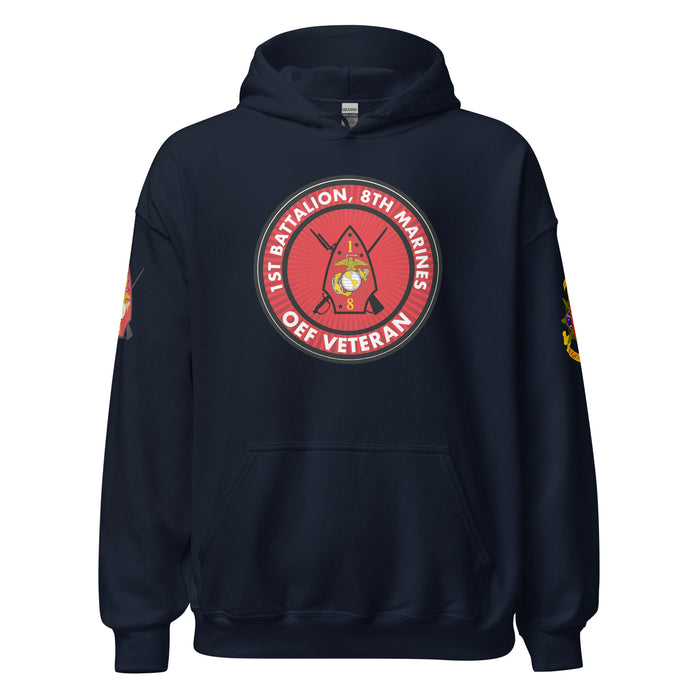1/8 Marines OEF Veteran Unisex Hoodie Tactically Acquired Navy S 