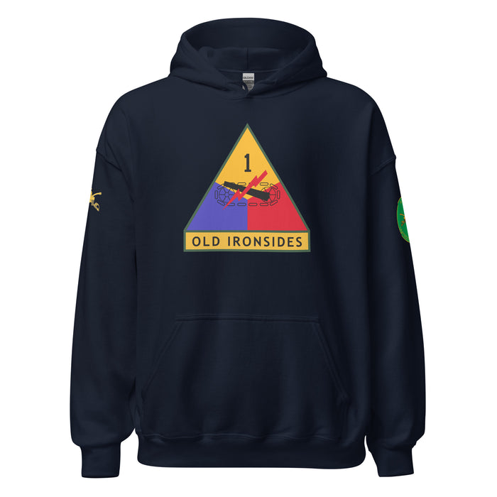 1st Armored Division Unisex Hoodie Tactically Acquired Navy S 