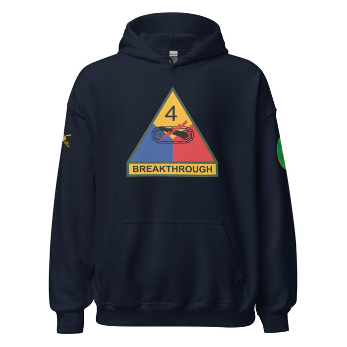 U.S. Army 4th Armored Division Unisex Hoodie Tactically Acquired Navy S 