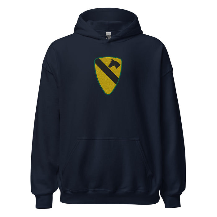 U.S. Army 1st Cavalry Division Embroidered Unisex Hoodie Tactically Acquired Navy S 