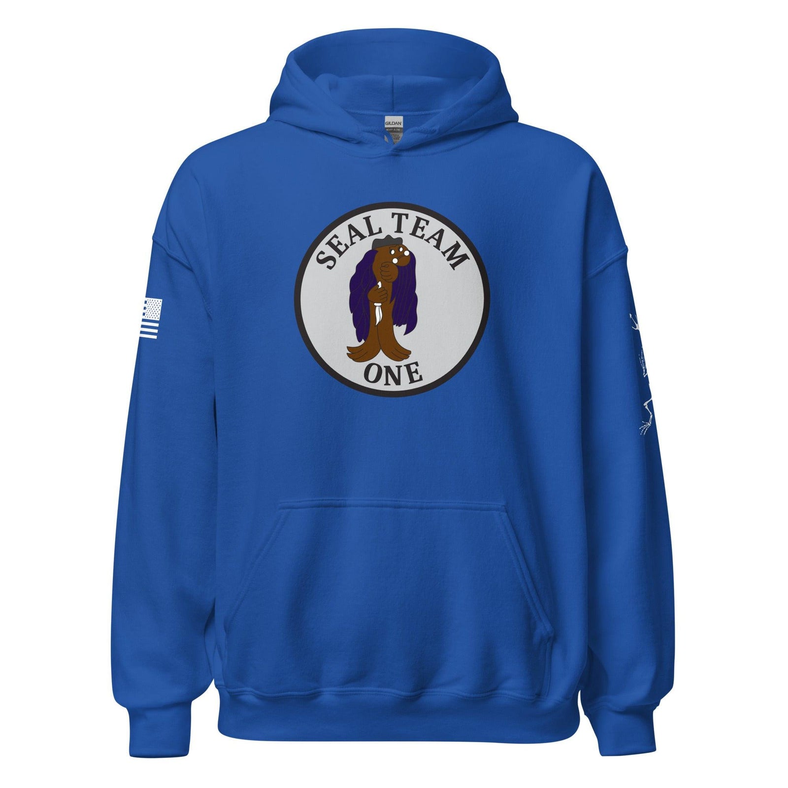 U.S. Navy SEAL Team 1 Frogman Unisex Hoodie Tactically Acquired Royal S 
