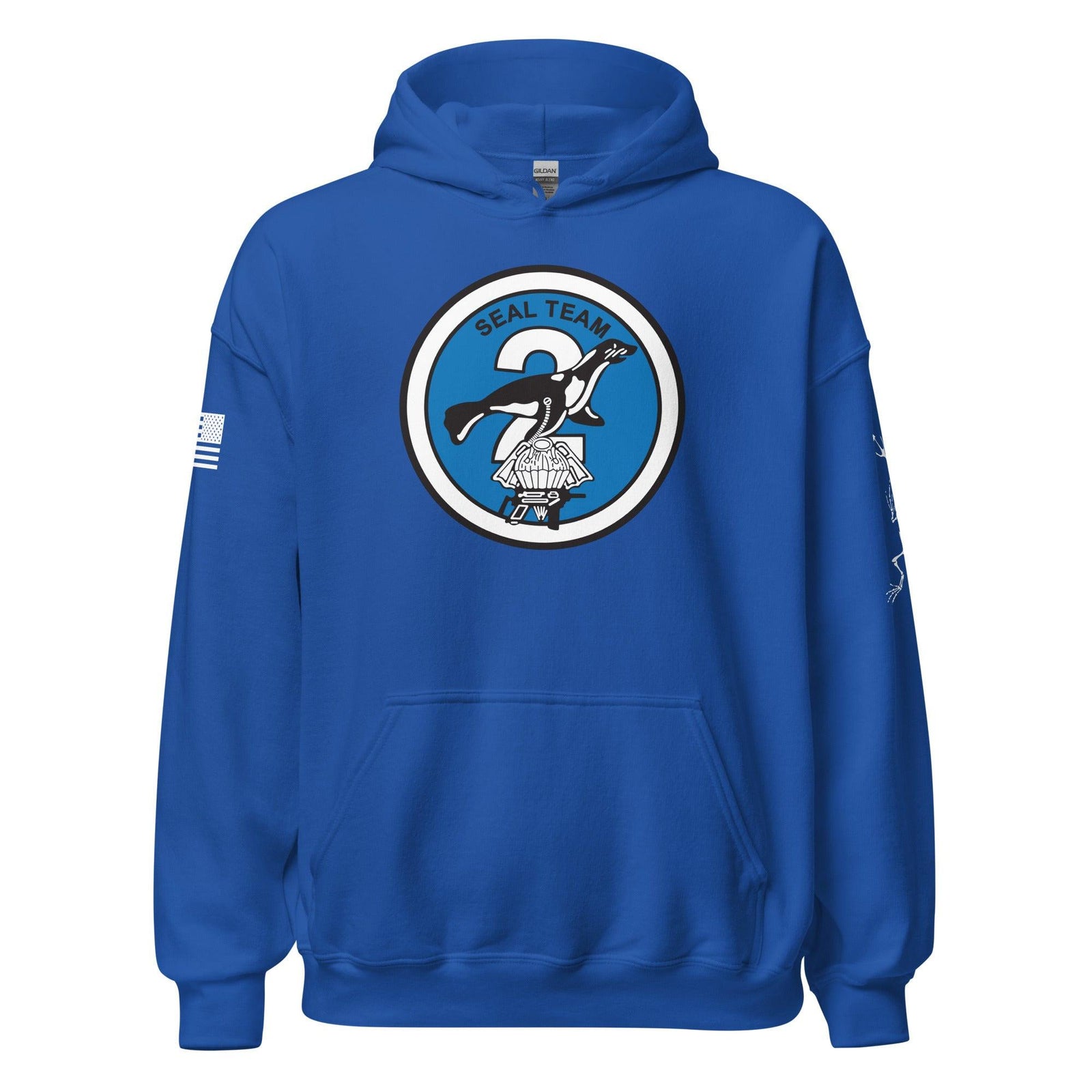 U.S. Navy SEAL Team 2 Frogman Unisex Hoodie Tactically Acquired Royal S 