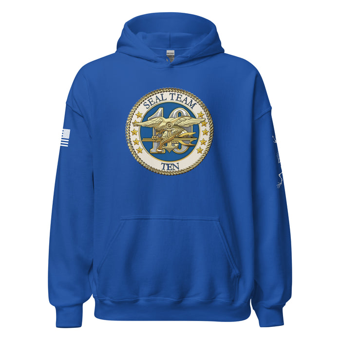 U.S. Navy SEAL Team 10 Frogman Unisex Hoodie Tactically Acquired Royal S 