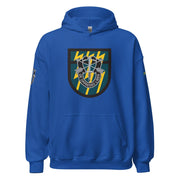 U.S. Army 12th Special Forces Group (12th SFG) Beret Flash Unisex Hoodie Tactically Acquired Royal S 