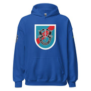U.S. Army 20th Special Forces Group (20th SFG) Beret Flash Unisex Hoodie Tactically Acquired Royal S 