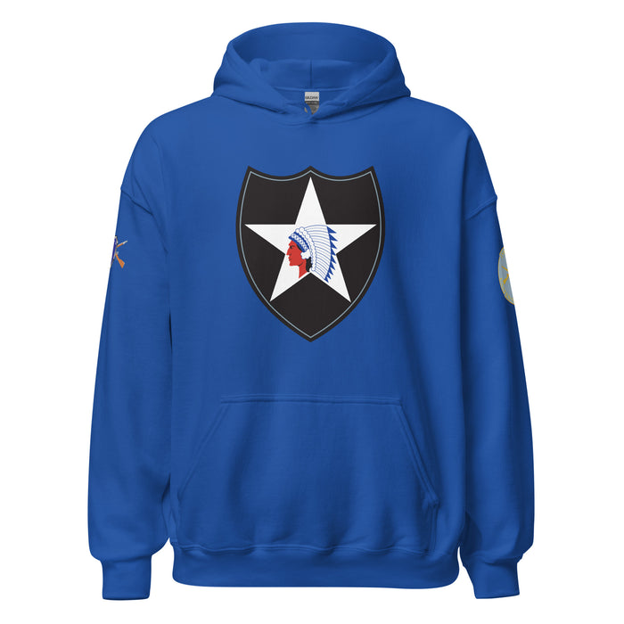 U.S. Army 2nd Infantry Division (2ID) Infantry Branch Unisex Hoodie Tactically Acquired Royal S 
