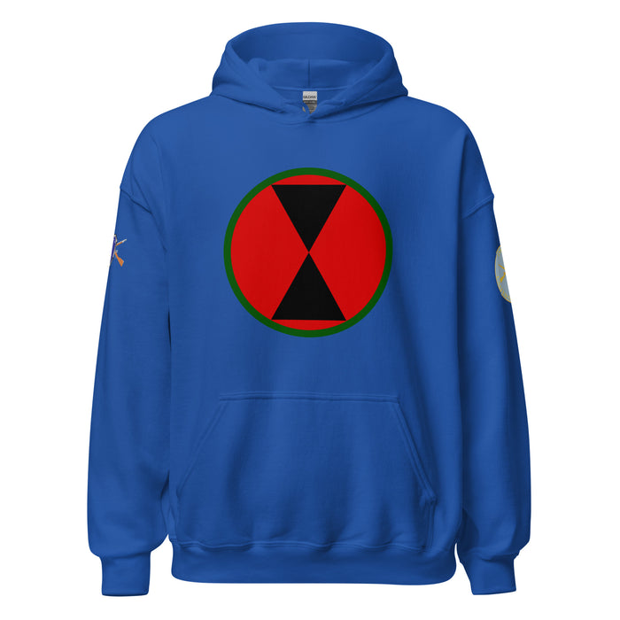 U.S. Army 7th Infantry Division (7ID) Infantry Branch Unisex Hoodie Tactically Acquired Royal S 