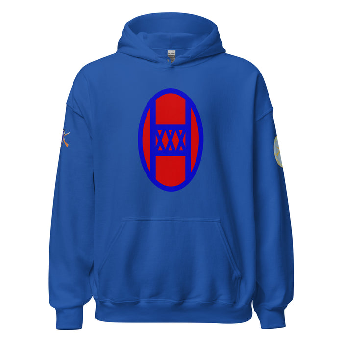 U.S. Army 30th Infantry Division (30ID) Infantry Branch Unisex Hoodie Tactically Acquired Royal S 