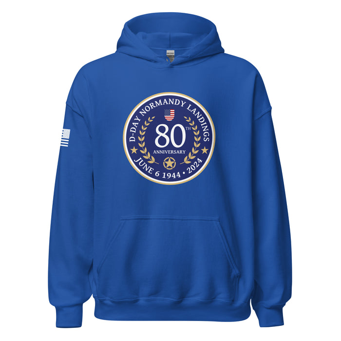 D-Day 2024 80th Anniversary Memorial Emblem Unisex Hoodie Tactically Acquired Royal S 