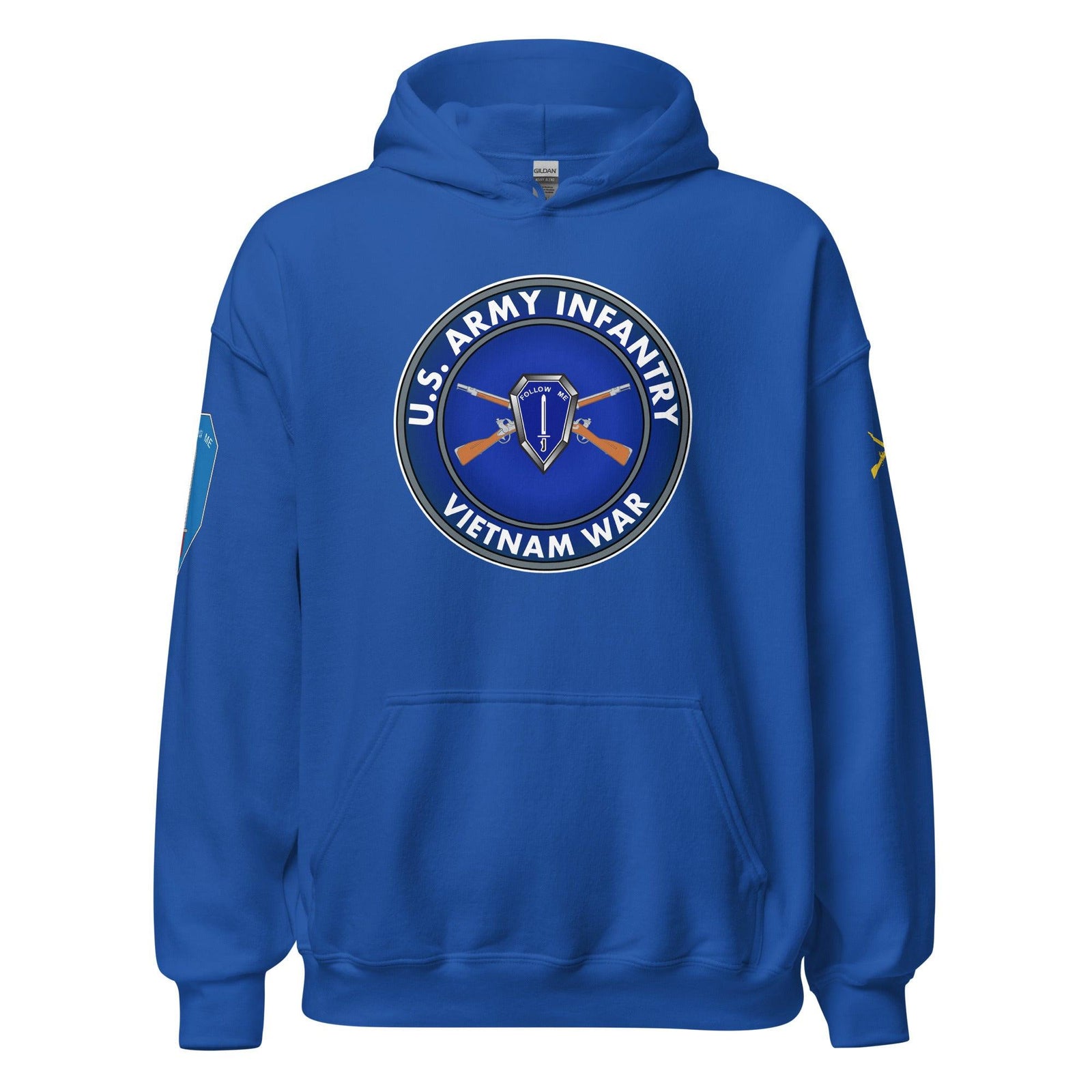 U.S. Army Infantry Branch Vietnam Veteran Unisex Hoodie Tactically Acquired Royal S 