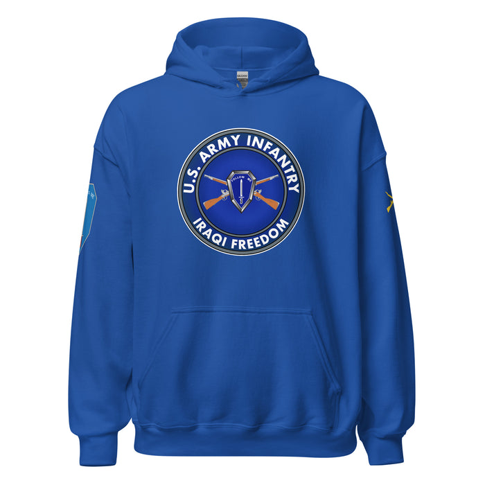 U.S. Army Infantry Branch OIF Veteran Unisex Hoodie Tactically Acquired Royal S 