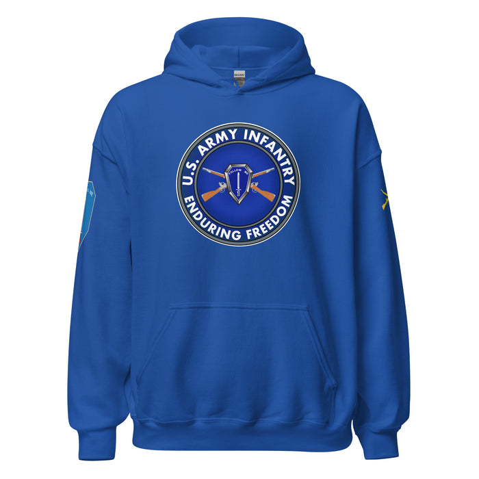 U.S. Army Infantry Branch OEF Veteran Unisex Hoodie Tactically Acquired Royal S 