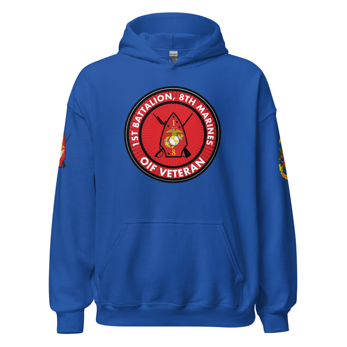 1/8 Marines OIF Veteran Unisex Hoodie Tactically Acquired Royal S 