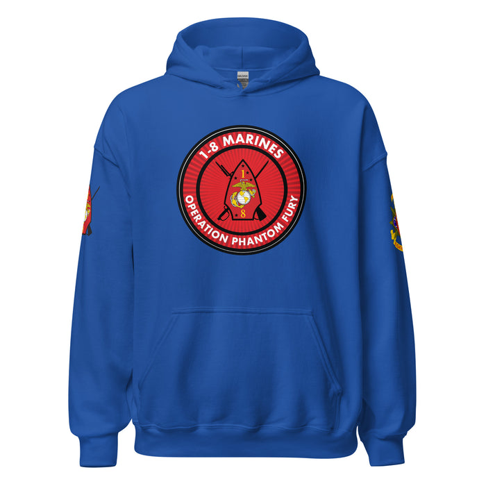 1/8 Marines Operation Phantom Fury Unisex Hoodie Tactically Acquired Royal S 