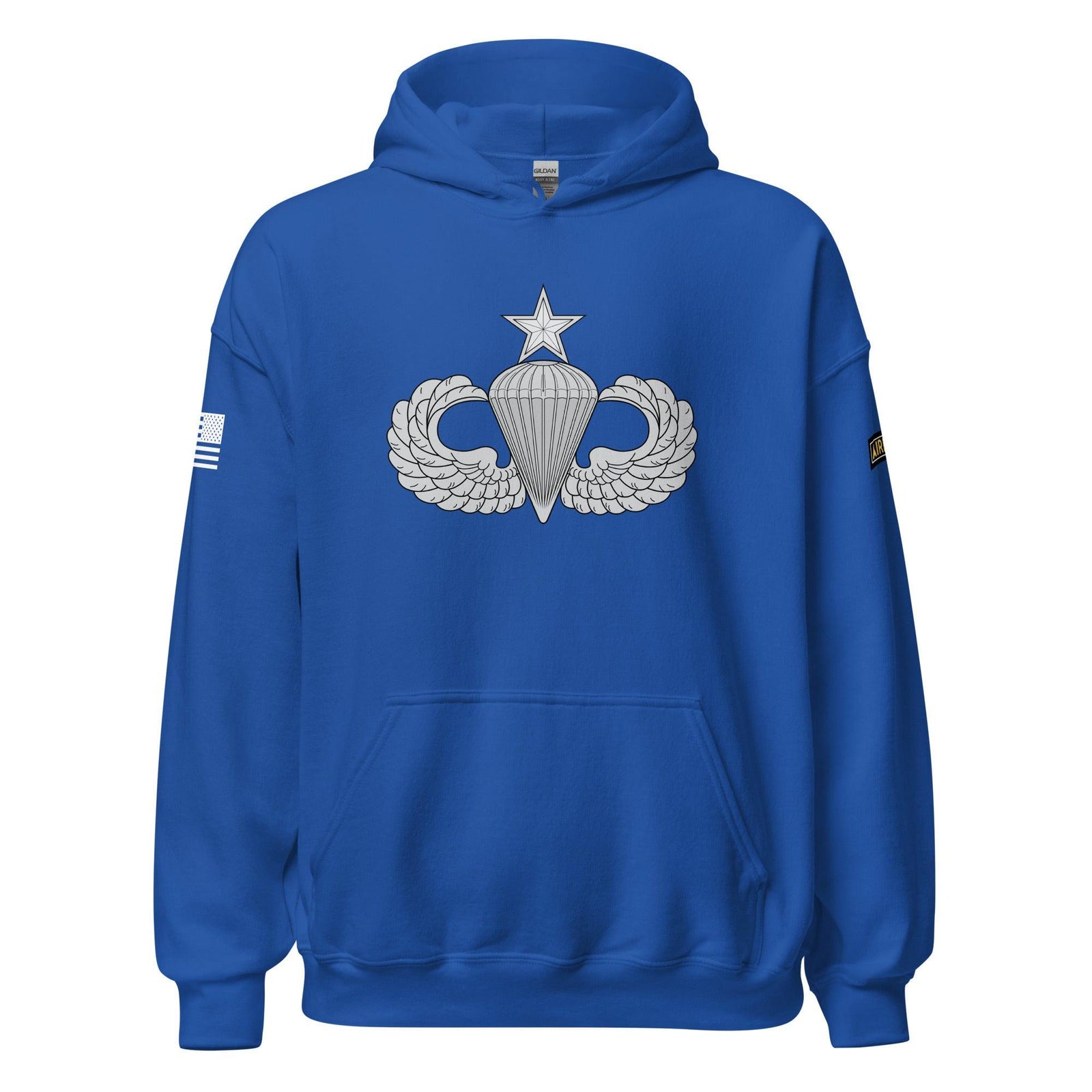 U.S. Army Senior Parachutist Badge Unisex Paratrooper Hoodie Tactically Acquired Royal S 