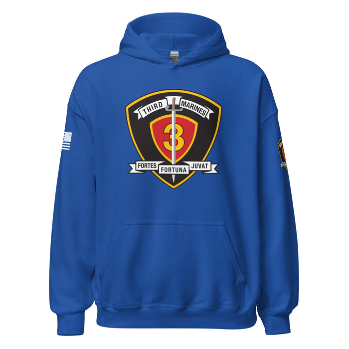 1st Bn 3rd Marines (1/3 Marines) Unisex Hoodie Tactically Acquired Royal S 