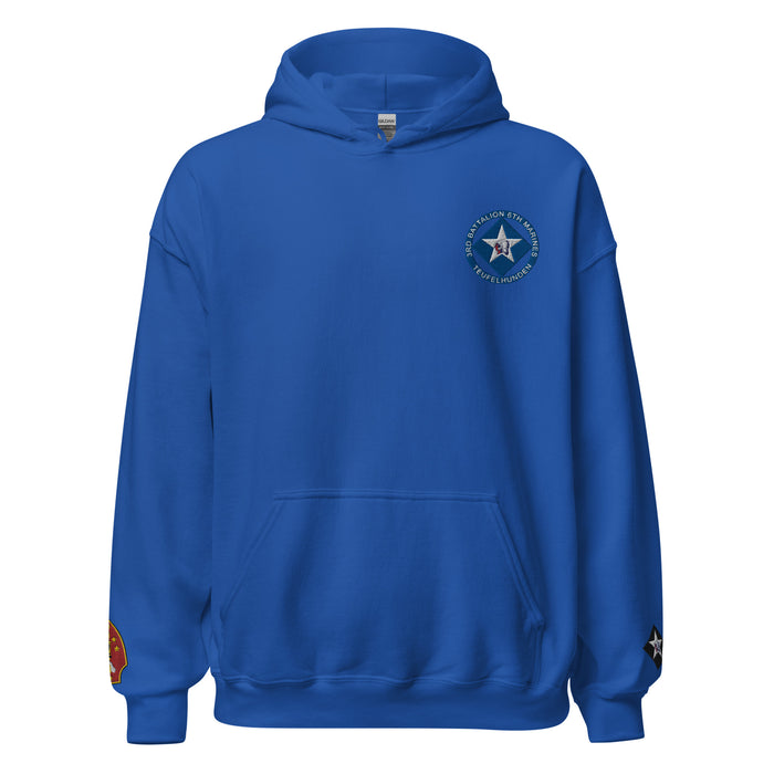 3/6 Marines Embroidered Unisex Hoodie Tactically Acquired Royal S 