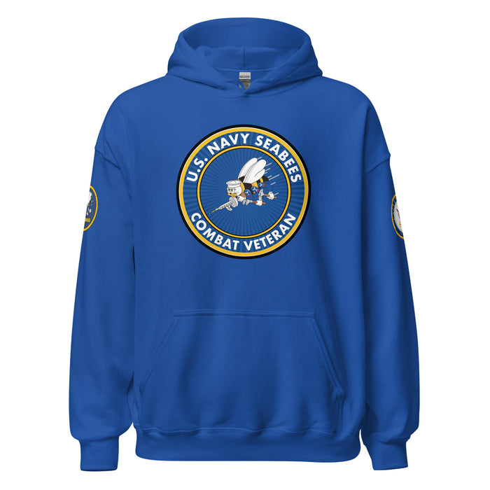 U.S. Navy Seabees Combat Veteran Unisex Hoodie Tactically Acquired Royal S 