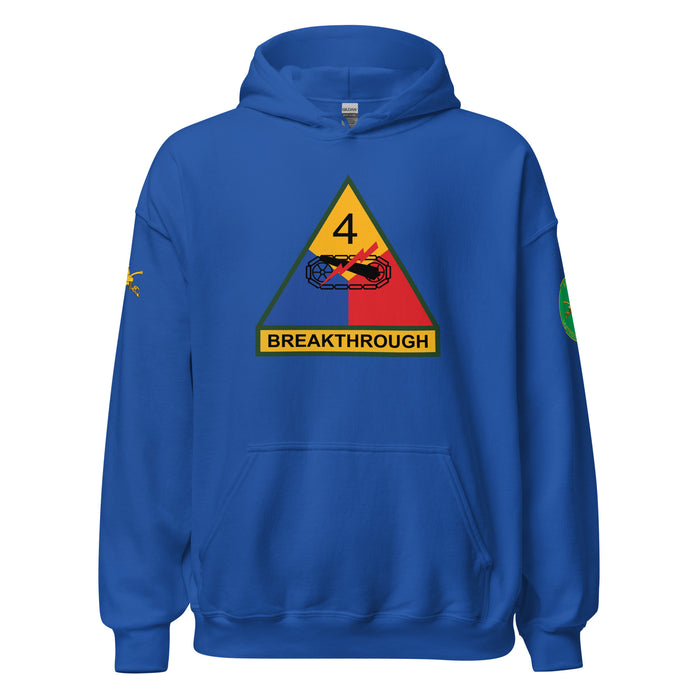 U.S. Army 4th Armored Division Unisex Hoodie Tactically Acquired Royal S 