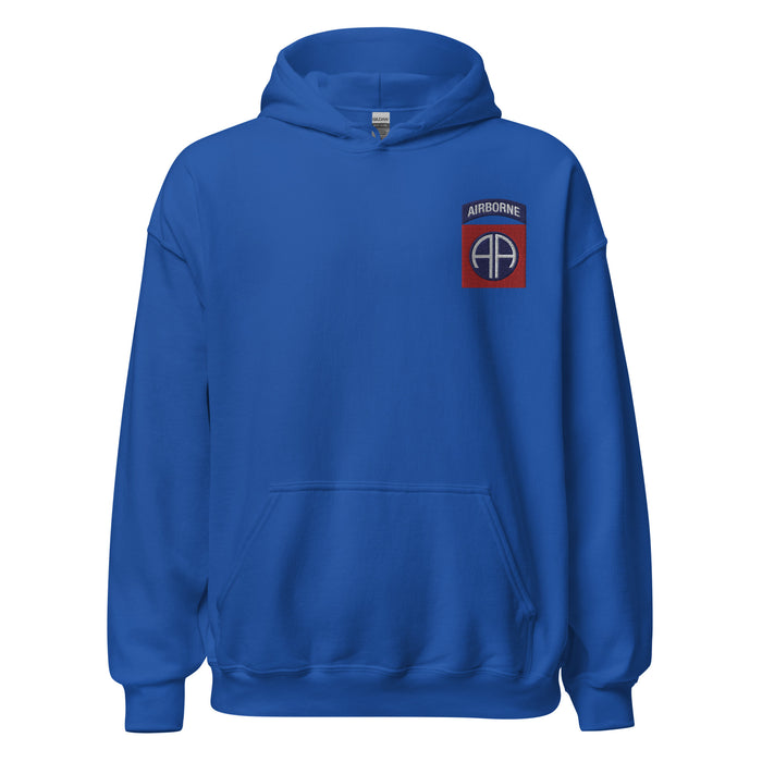 82nd Airborne Division Embroidered Left Chest Emblem Unisex Hoodie Tactically Acquired Royal S 