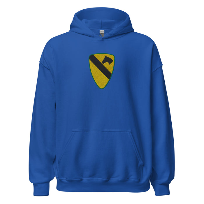 U.S. Army 1st Cavalry Division Embroidered Unisex Hoodie Tactically Acquired Royal S 