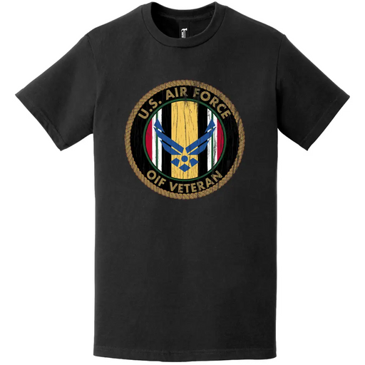 Distressed U.S. Air Force Operation Iraqi Freedom (OIF) Veteran T-Shirt Tactically Acquired   