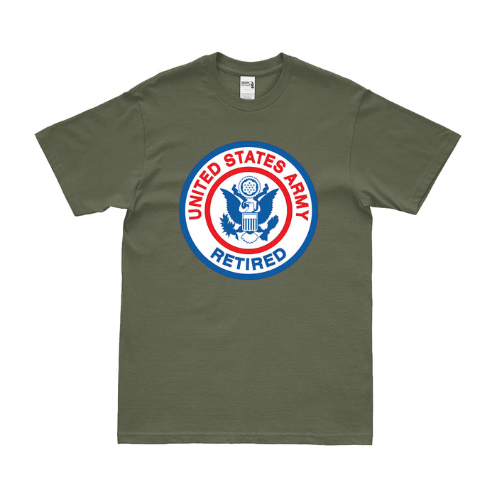 Retired U.S. Army Logo Emblem Seal T-Shirt Tactically Acquired Small Military Green 