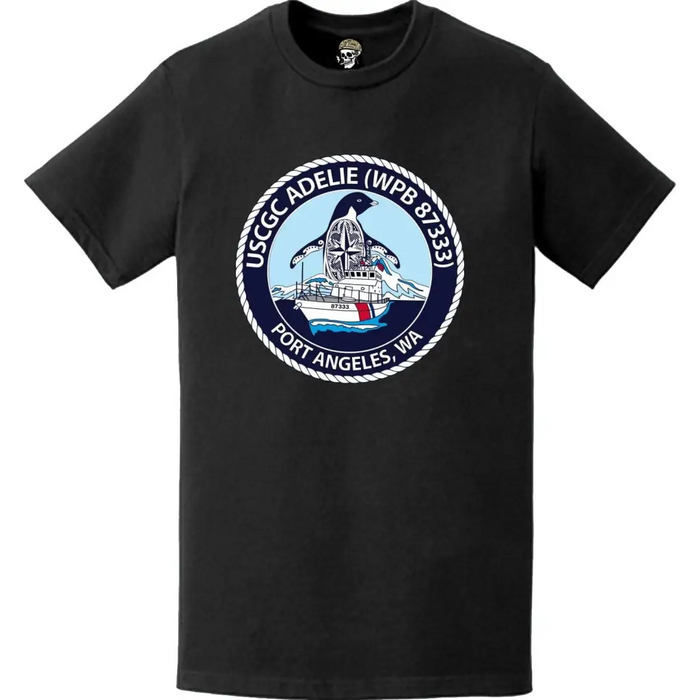 USCGC Adelie (WPB-87333) Ship's Crest Emblem Logo T-Shirt Tactically Acquired   