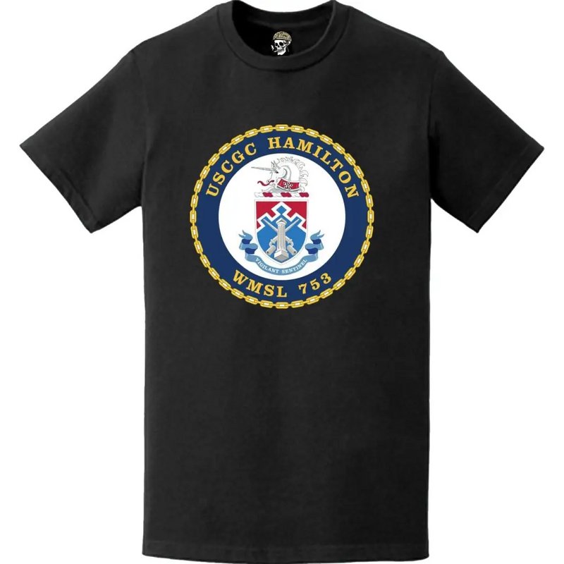 USCGC Hamiliton (WMSL-753) Ship's Crest Emblem Logo T-Shirt