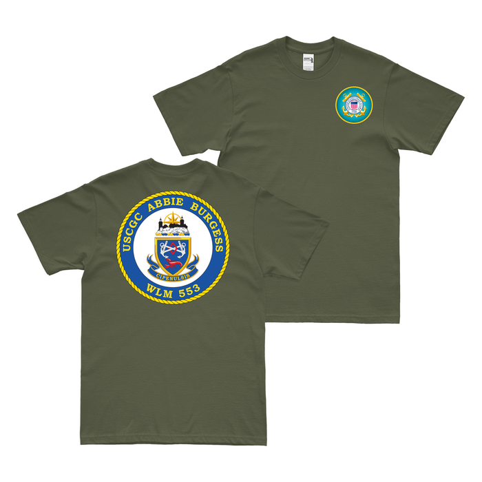 Double-Sided USCGC Abbie Burgess (WLM-553) T-Shirt Tactically Acquired Small Military Green 