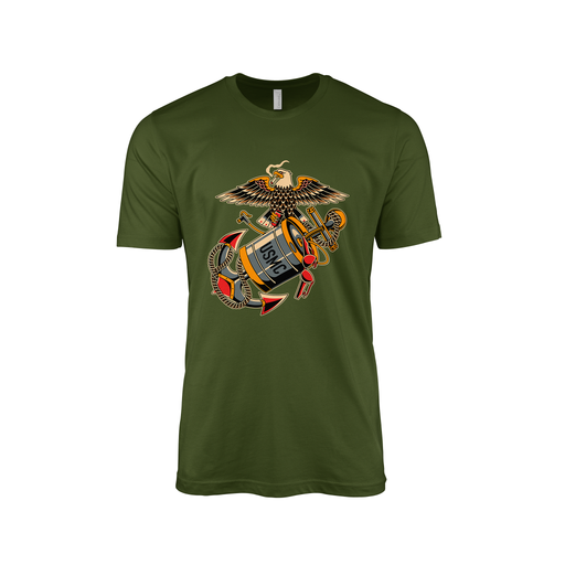 Eagle, Beer Keg and Anchor - U.S. Marine Corps EGA T-Shirt Tactically Acquired Olive Small 