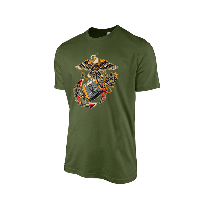 Eagle, Beer Keg and Anchor - U.S. Marine Corps EGA T-Shirt Tactically Acquired   