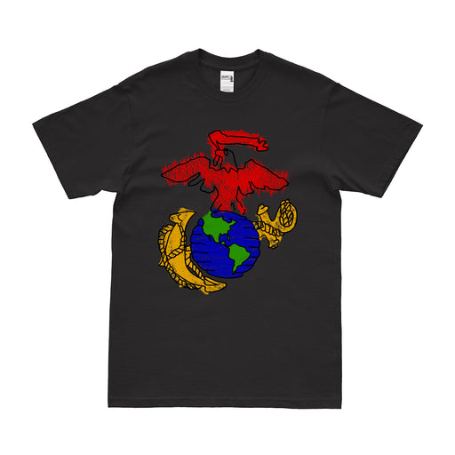 U.S. Marine Corps Crayon EGA T-Shirt Tactically Acquired Small Black 
