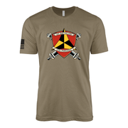 1st Battalion 12th Marines Sailor Jerry Style T-Shirt - Coyote Brown
