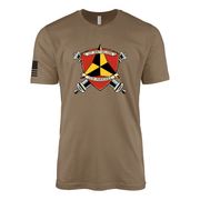 1st Battalion 12th Marines Sailor Jerry Style T-Shirt - Woodland Brown