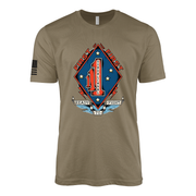 1st Battalion 1st Marines Sailor Jerry Style T-Shirt - Coyote Brown