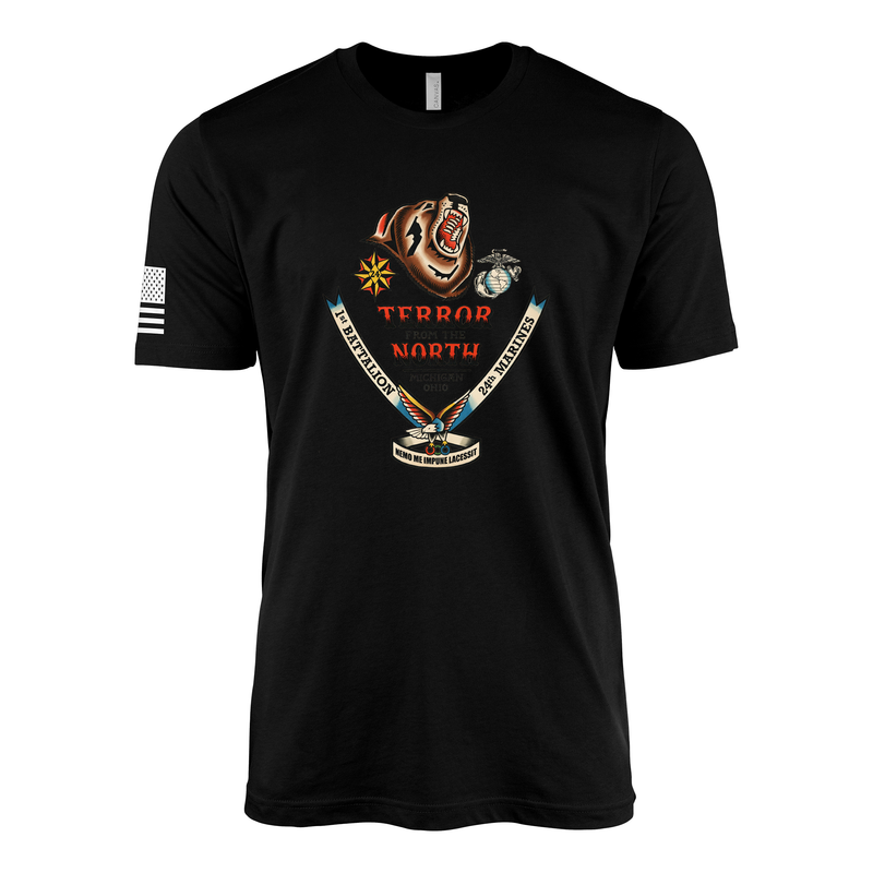 1st Battalion 24th Marines Sailor Jerry Style T-Shirt