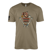 1st Battalion 24th Marines Sailor Jerry Style T-Shirt - Coyote Brown