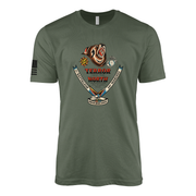 1st Battalion 24th Marines Sailor Jerry Style T-Shirt - Military Green