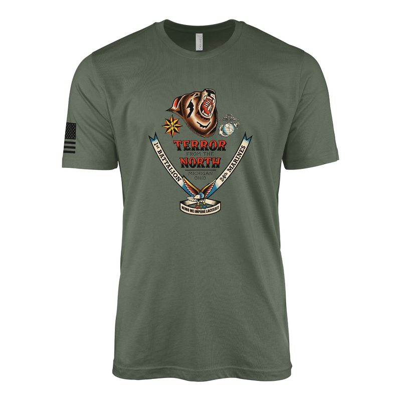 1st Battalion 24th Marines Sailor Jerry Style T-Shirt