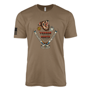 1st Battalion 24th Marines Sailor Jerry Style T-Shirt - Woodland Brown