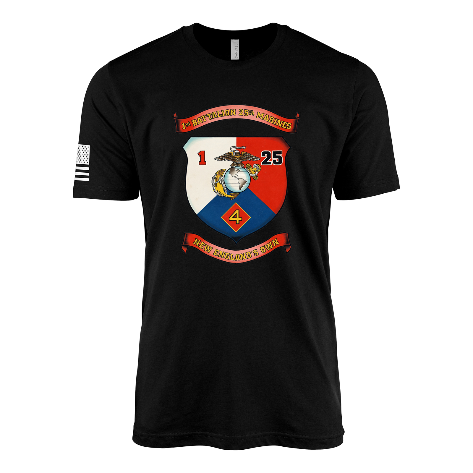 1st Battalion 25th Marines Sailor Jerry Style T-Shirt - Black