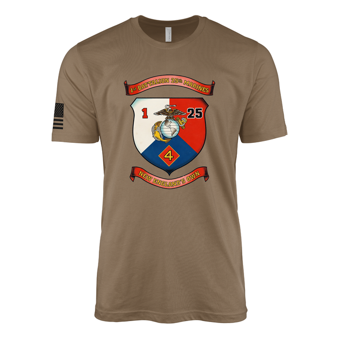 1st Battalion 25th Marines Sailor Jerry Style T-Shirt - Woodland Brown