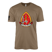 1st Battalion 2nd Marines Vintage Flash Sailor Jerry Style T-Shirt - Woodland Brown