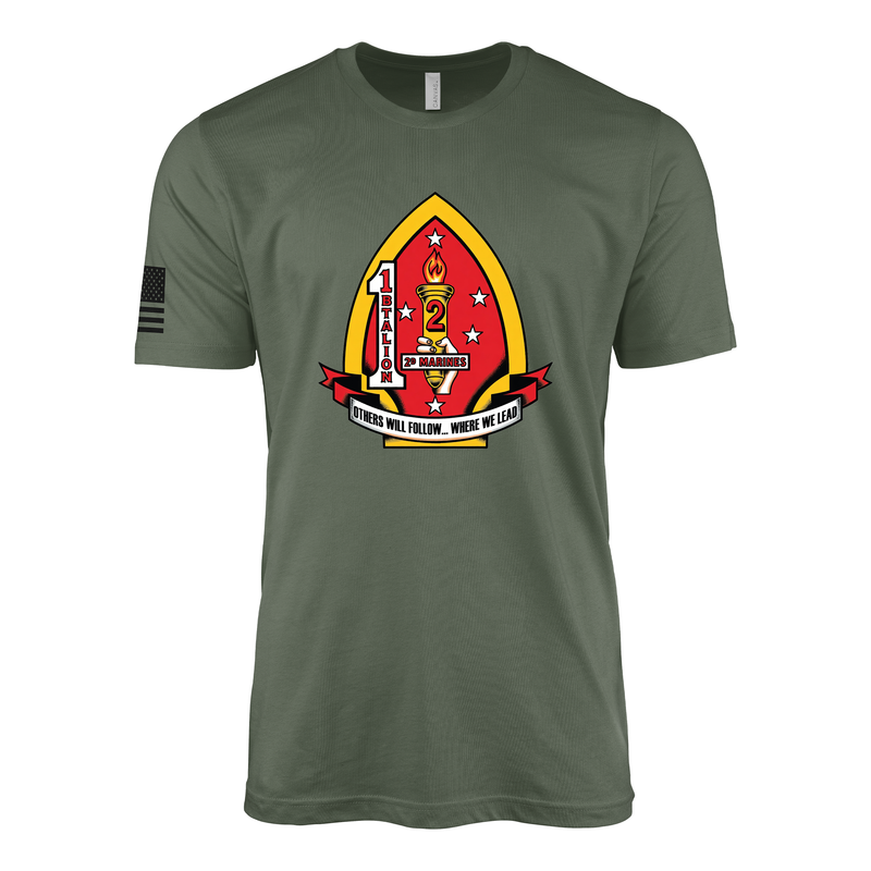 1st Battalion 2nd Marines Sailor Jerry Style T-Shirt