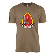 1st Battalion 2nd Marines Sailor Jerry Style T-Shirt - Woodland Brown