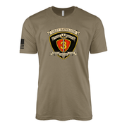 1st Battalion 3rd Marines Sailor Jerry Style T-Shirt - Coyote Brown