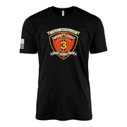 1st Battalion 3rd Marines Vintage Flash Sailor Jerry Style T-Shirt - Black