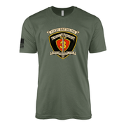 1st Battalion 3rd Marines Sailor Jerry Style T-Shirt - Military Green