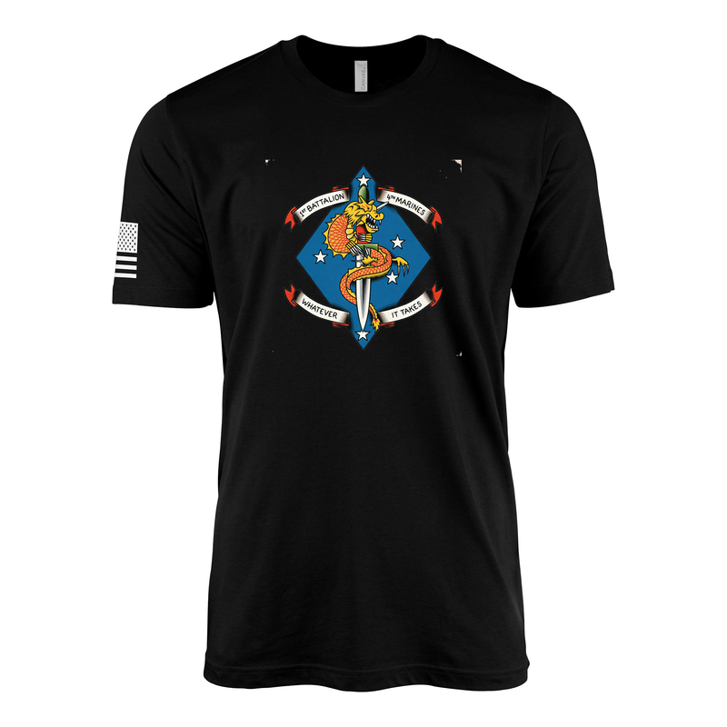 1st Battalion 4th Marines China Marines Sailor Jerry Style T-Shirt